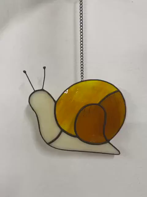 Stained Glass Snail Suncatcher | Cottagecore Window Decor