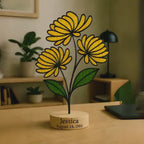 Stained Glass Chrysanthemum Suncatcher – November Birth Flower, Personalized Gift