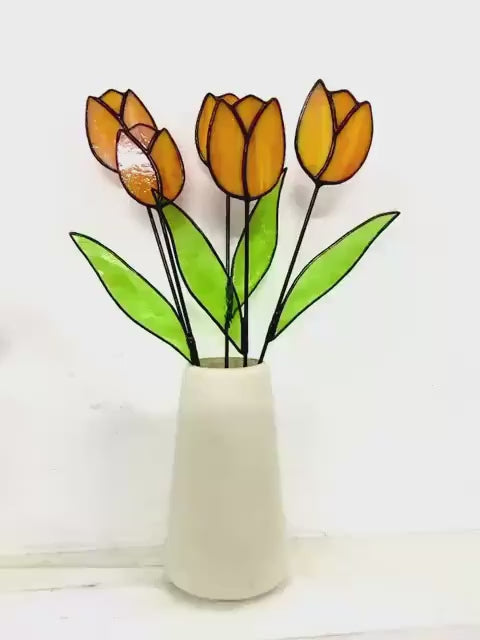 Stained Glass Tulip Flower Bouquet | Mother's Day Gift for Mom
