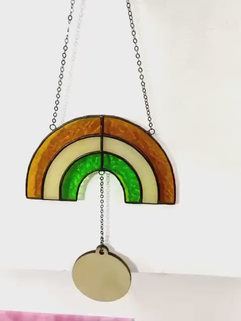 Stained Glass Rainbow Bridge Suncatcher | Personalized Pet Memorial Gift | Dog Cat Loss Sympathy | Window Hanging | Custom Name Tag Decor