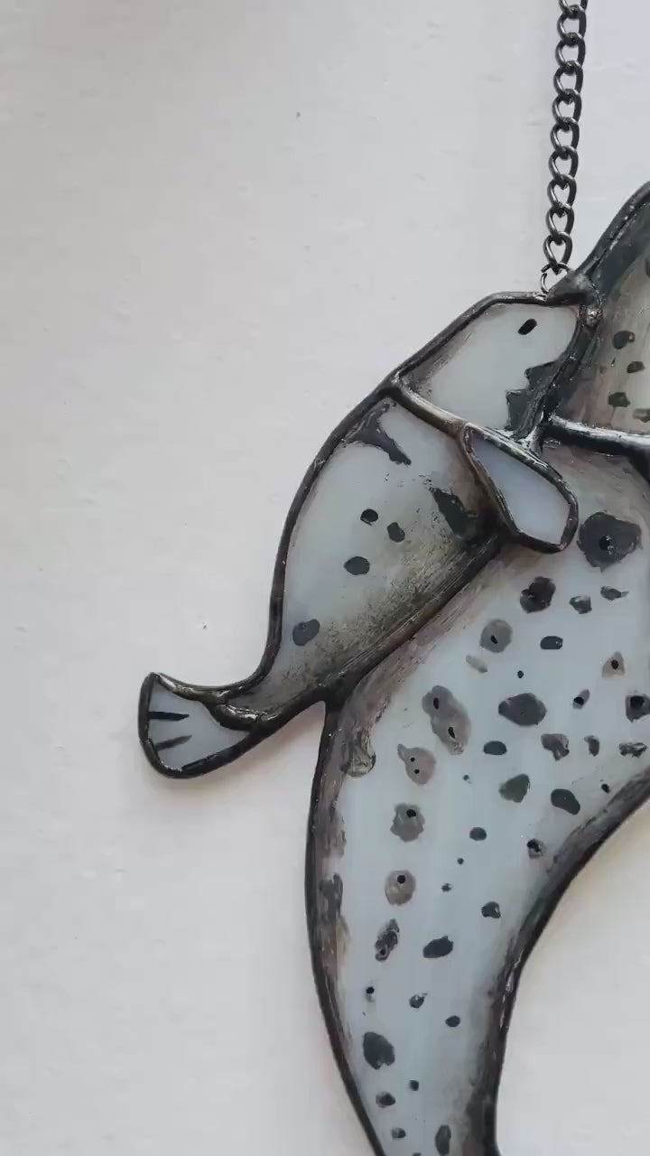 Stained Glass Bird Suncatcher, Sea Glass Art, Bookshelf Decor, Coastal Home Decor, Nautical Gift, Ocean Art, Unique Holiday Gift for Her