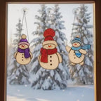Stained Glass Snowman Ornament – Handmade Winter Window Decor, Holiday Gift for Her or Mom, Christmas Home Decoration, Unique Handmade Art